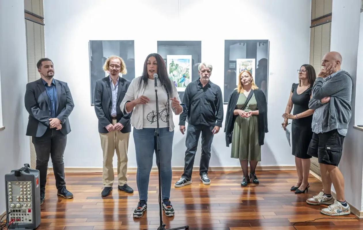 20250918 Galerija Vjekoslav Karas, 10. trijenale akvarela (foto Igor Čepurkovski) 16 Mario Jovković, Feđa Gavrilović, Aleksandra Goreta, Igor Čulig, Romana Tekić, Maja Luketić Raguž i Damir Facan Grdiša