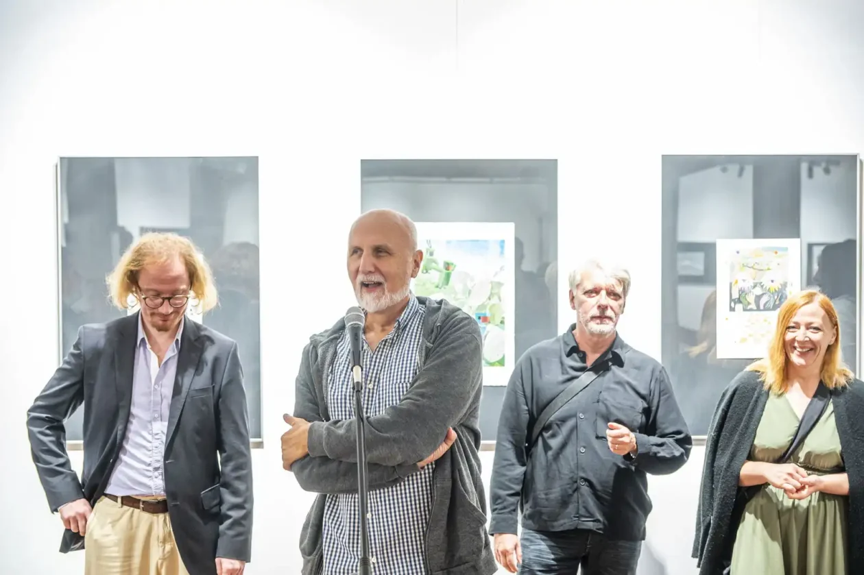 20250918 Galerija Vjekoslav Karas, 10. trijenale akvarela (foto Igor Čepurkovski) 17 Feđa Gavrilović, Damir Facan Grdiša, Igor Čulig i Romana Tekić