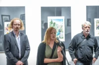 20250918 Galerija Vjekoslav Karas, 10. trijenale akvarela (foto Igor Čepurkovski) 20 Feđa Gavrilović, Romana Tekić i Igor Čulig