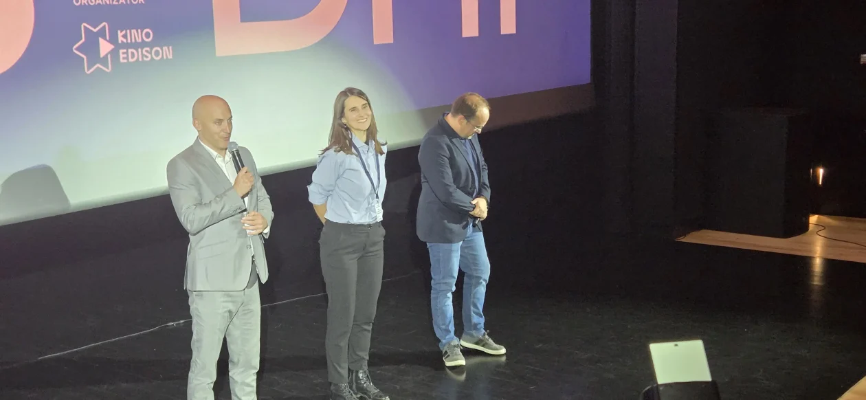 20251016 Kino Edison Karlovac 10 Ivan Gojmerac, Lana Dojčinović Matovina i Silvestar Mileta