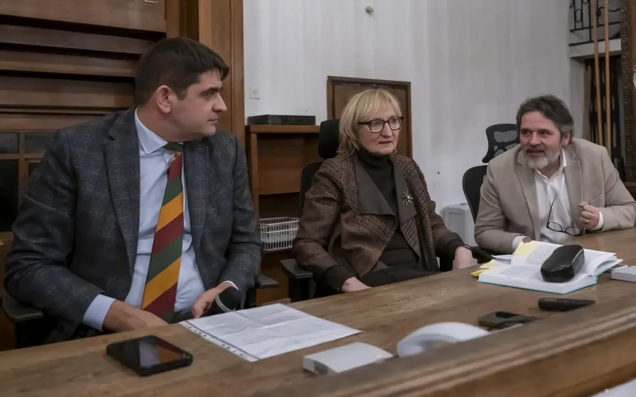 20251222 Hrvatski državni arhiv (foto Igor Čepurkovski) 04 Stipe Kljaić, Višnja Starešina i Velimir Šonje