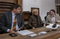 20251222 Hrvatski državni arhiv (foto Igor Čepurkovski) 04 Stipe Kljaić, Višnja Starešina i Velimir Šonje