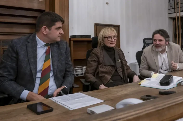 20251222 Hrvatski državni arhiv (foto Igor Čepurkovski) 04 Stipe Kljaić, Višnja Starešina i Velimir Šonje