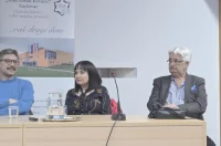 20260227 Gradska knjižnica Ivan Goran Kovačić 04 Boris Postnikov, Ivana Rogar i Milan Lapčić