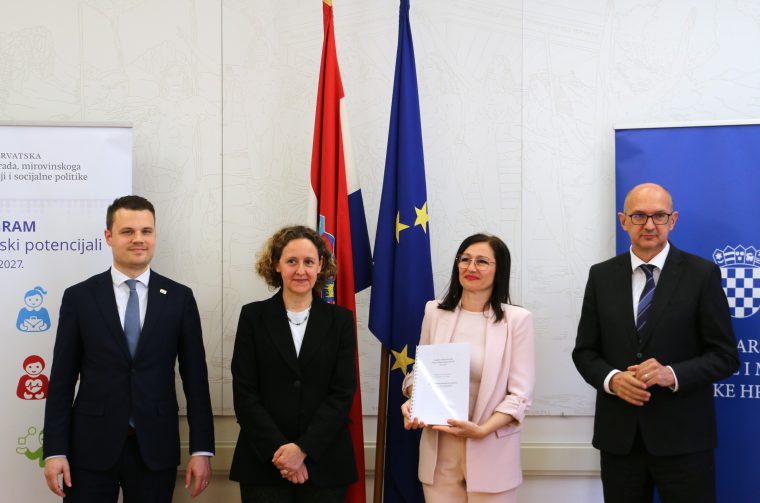 20260507 Ministarstvo kulture i medija Republike Hrvatske 01 Nina Obuljen Koržinek, Alen Ružić, Kristina Čunović i NN (foto Gradska knjižnica Ivan Goran Kovačić)