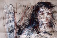 A.F.KRUPAThe Hidden Moment, combined technique on Wenzhou unbleached paper, 99×46 cm, 2018